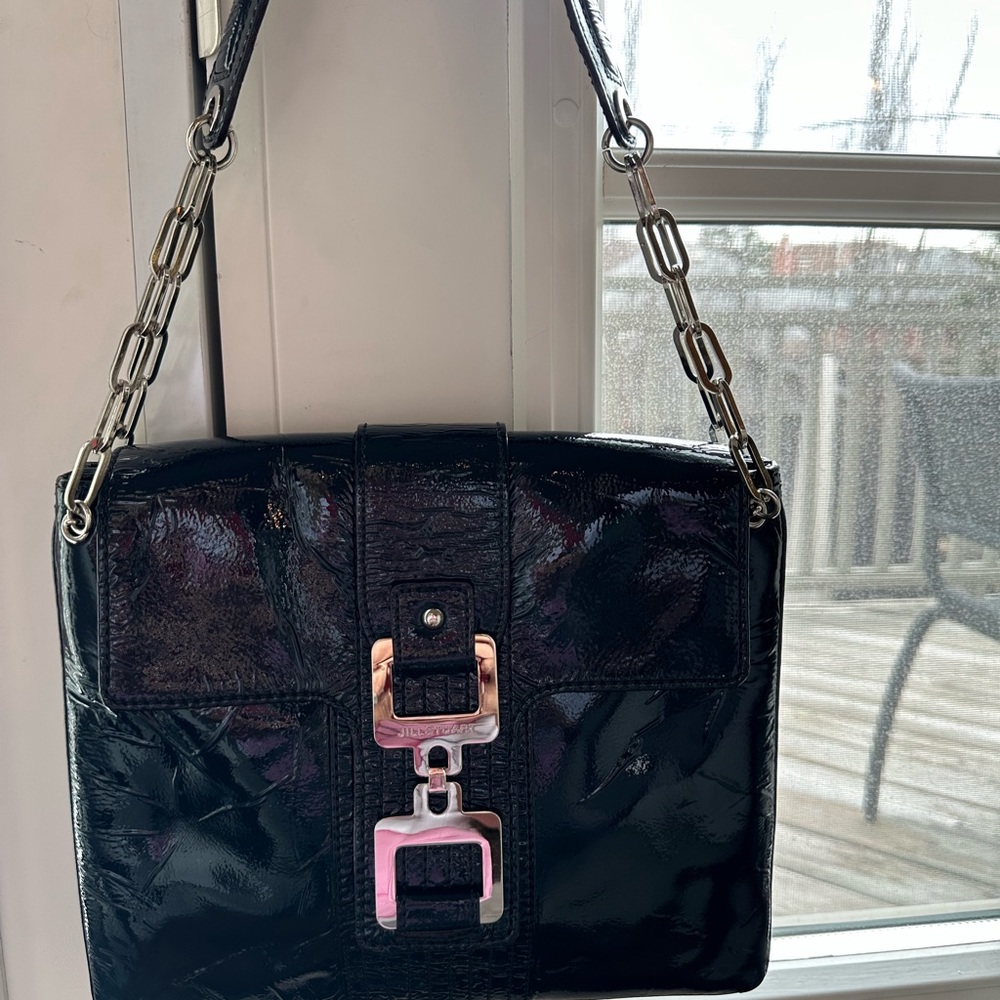 Navy blue patent purse by Jill Stuart